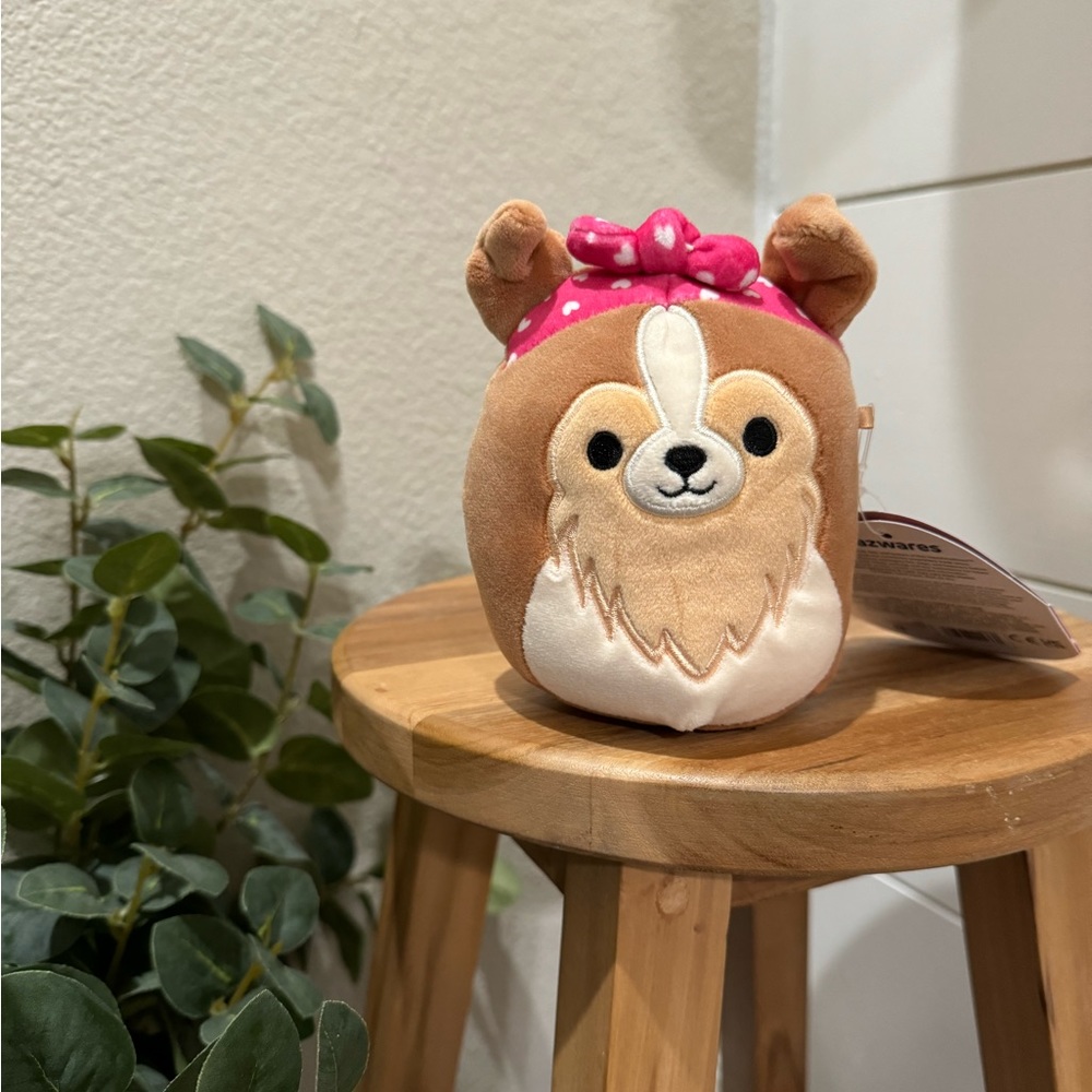 NWT squishmallows “Andres” the brown Sheltie Dog  4” valentines squish